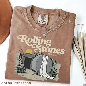 Comfort Colors Rolling Stones T-Shirt, Trendy Easter Clothing, Cotton Crewneck Unisex Top, Pull Over Tee