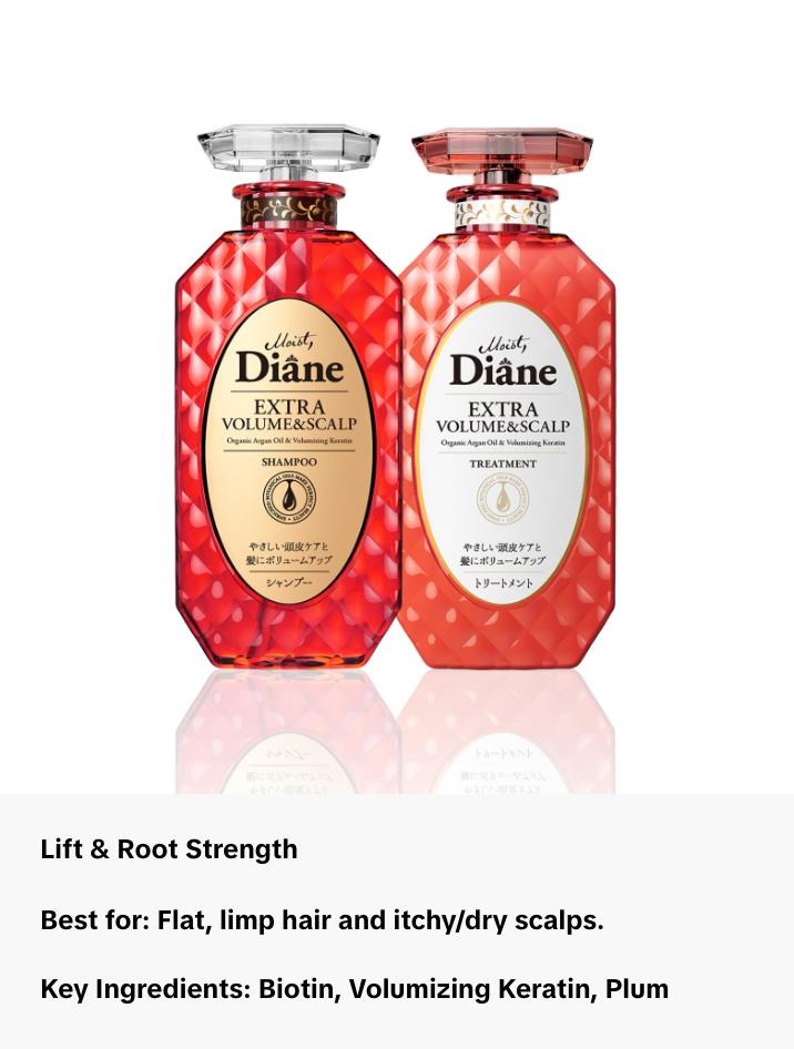 Moist Diane Perfect Beauty Extra Volume & Scalp Shampoo & Treatment Set | Root Lift & Lightweight Volume for Flat, Limp Hair | Official Partner
