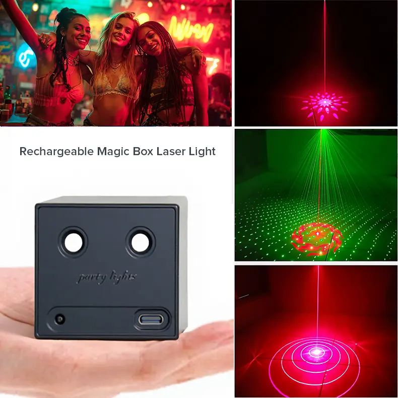 Rechargeable Portable Disco Party Fixture - Adjustable Illumination, Battery-Operated LED Light Bulbs for Bedroom, Home Dance Floor (Decorative Multi-Color Ambient Rainbow  Home Improvement Lighting), Lights For Bedroom