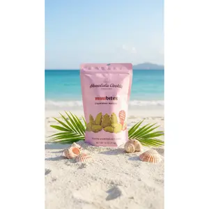 Honolulu Style Hawaiian Minibites Strawberry Matcha Premium Shortbread Cookies, 16 oz Resealable Bag - Mini Pineapple-Shaped Gourmet Cookies