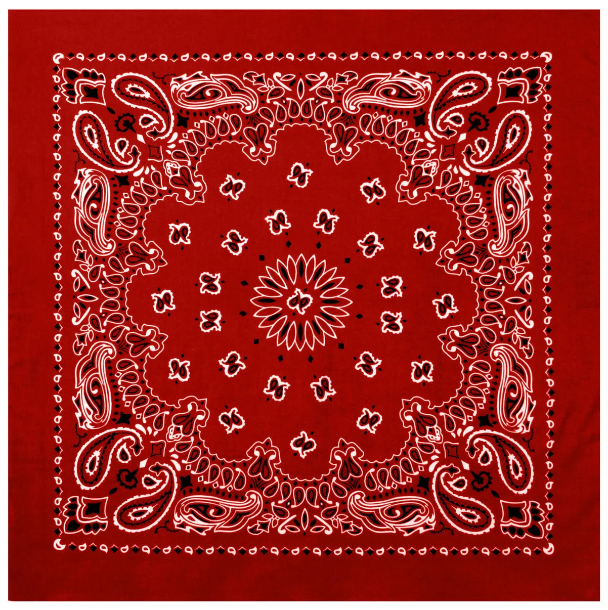 Unisex Jumbo 27"x27" Cotton Paisley Bandana - Trainmen Style Versatile Headwear for Sun, Dust Protection, Cotton Paisley Bandanas
