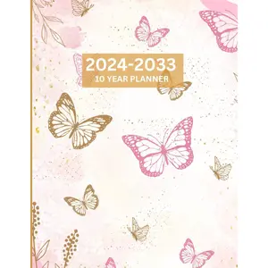 10 Year Monthly Planner 2024-2033: Beautiful Butterflies With Yearly Overviews Paperback – March 19, 2024