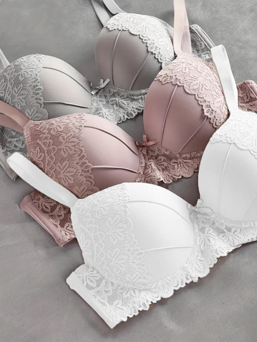 3pcs Women's Push-Up Underwire Bras - High Support Anti-Sagging Breathable Nylon/Elastane Blend, Bohemian Style Lace Trim & Solid - Comfortable Everyday & Special Occasion Bras Womenswear Basic Minimalist Vneck 3pcs Women's Push-Up Underwire Bras - High Support Anti-Sagging Breathable Nylon/Elastane Blend, Bohemian Style Lace Trim & Solid - Comfortable Everyday & Special Occasion Bras Womenswear Basic Minimalist Vneck