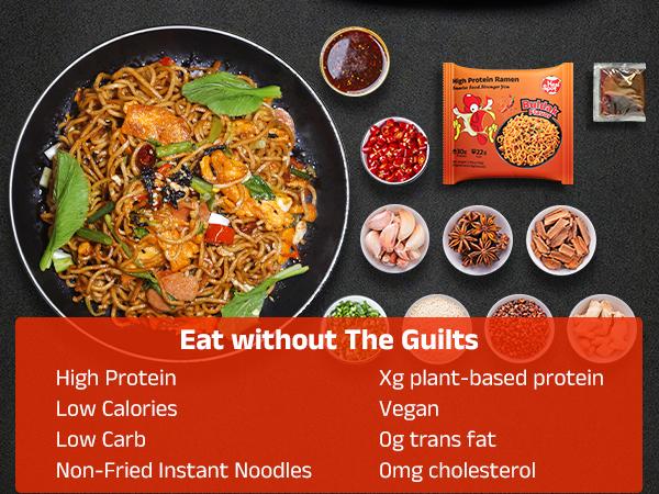 Healspot High Protein Ramen—30g Plant-Based Protein, Low Carb, Keto Friendly, Vegan, Non-GMO—FLAVOR OPTIONS – CHOOSE ONE: Spicy Buldak, Hot Pot or Sesame Sauce