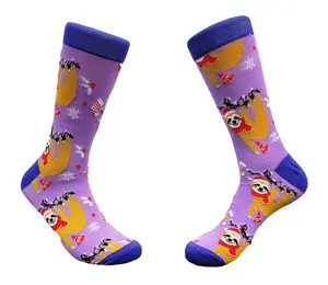 Festive Christmas Sloth Socks from the Sock Panda (Adult Large - Men's Shoe Sizes 8-12)