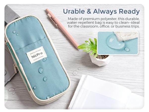 Nicpro 39 PCS Aesthetic School Supplies with Cute Pen Case, 12 Pastel Highlighters, 5 Black Ink Gel Pens, 6 Mechanical Pencils Set 0.5 & 0.7mm for Students Stationary College Essentials (Blue)