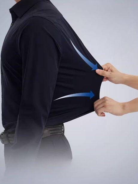 ELENCOCO Men's Super Stretch Business Dress Shirt Quick Drying Breathable anti-wrinkle Slim long-sleeved sports casual shirt Slim fit ELENCOCO Men's Super Stretch Business Dress Shirt Quick Drying Breathable anti-wrinkle Slim long-sleeved sports casual shirt Slim fit