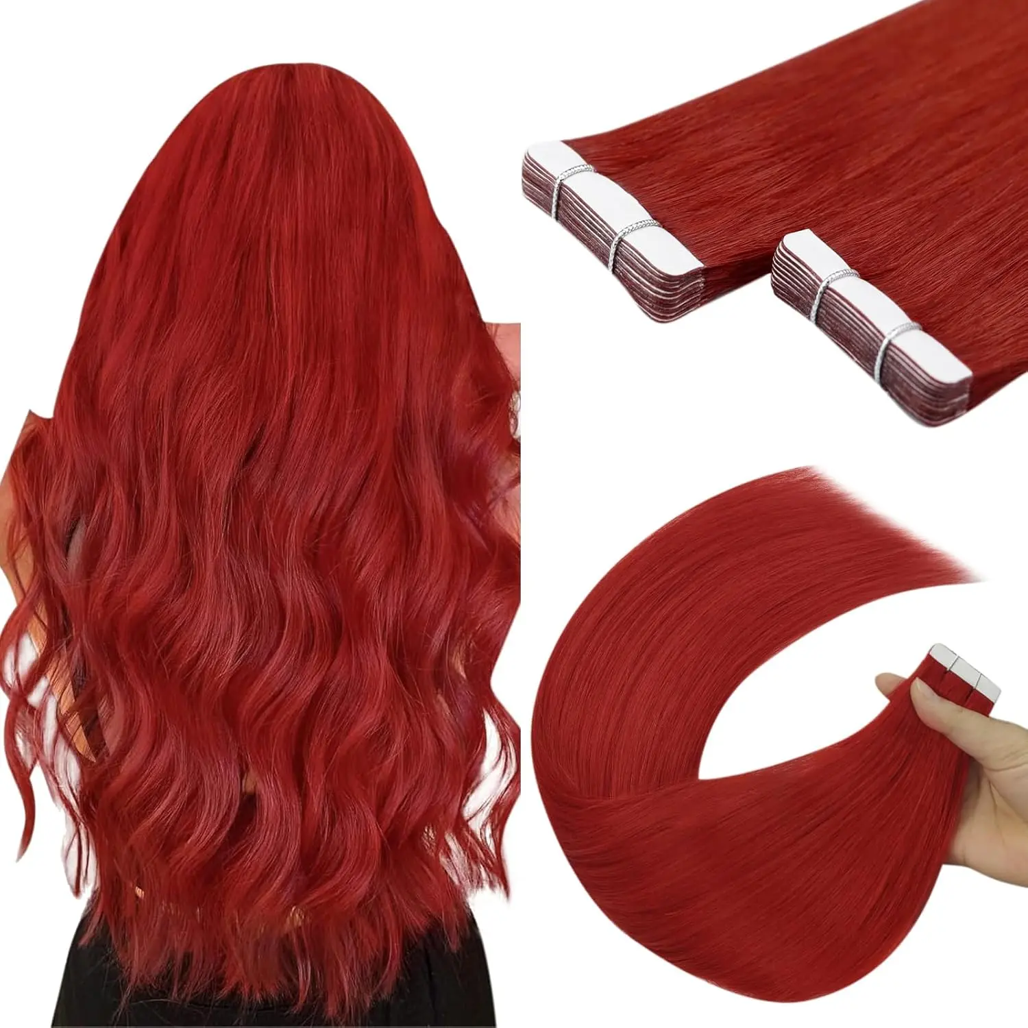 YoungSee Platinum Blonde Invisible Tape in Hair Extensions 100% Remy Human Hair 12-22 Inch Lightweight & Hypoallergenic for Daily Use