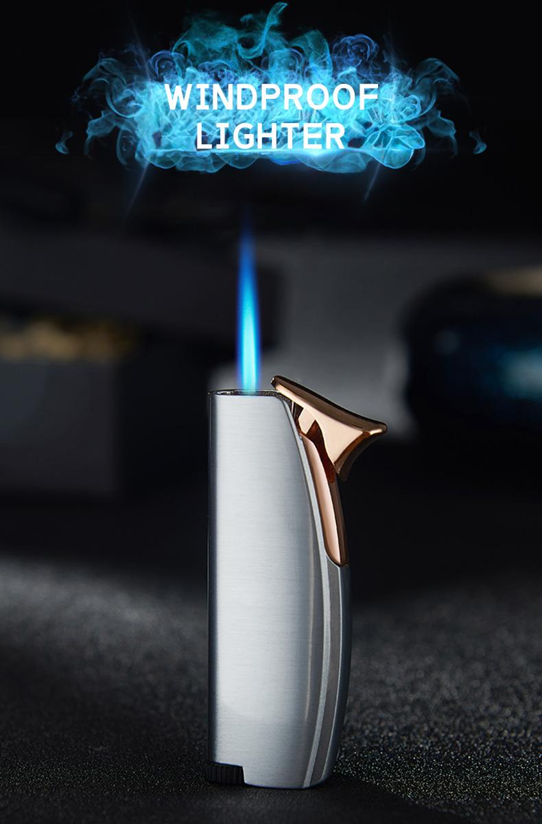 Windproof Flame Lighter (Butane Not Included) Jet Torch Lighter and High Quality, Refillable Butane Lighter for Camping, Hiking, practical gift for boyfriends, fathers, husbands, and friends, Christmas, birthday, and New Year gifts (Set of 2)