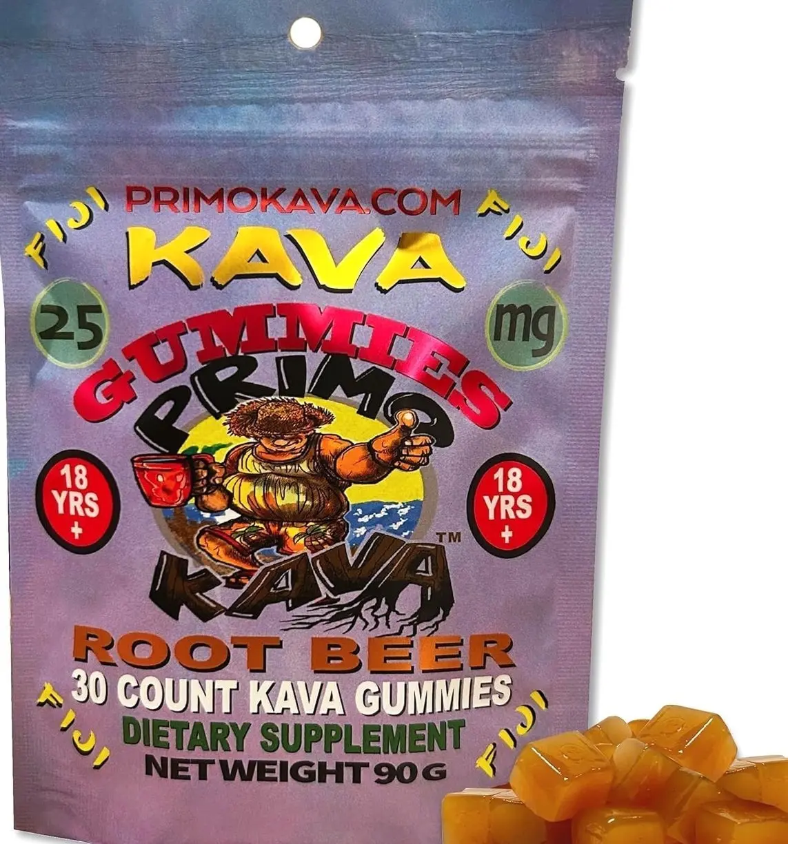 Kava Kava Gummies 25mg – Strong Noble Kava with 25mg Kavalactones for Calm & Relaxation – Fast-Acting Fiji Kava Root Extract – Root Beer Flavor – 15 Count