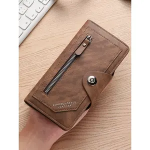 Men's Long Wallet with Zipper Closure, Business Card Holder, Business Style Wallet, Perfect Gift for Valentine's Day, Christmas, Thanksgiving, Halloween