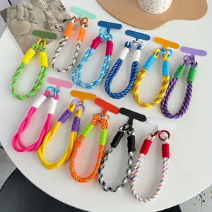 [Twist Cord Lanyard] Portable twist cord, stylish hand-woven color block wrist strap - durable anti-drop phone lanyard, suitable for keys, ID card holders, and accessory charms, perfect for daily essentials and party gifts