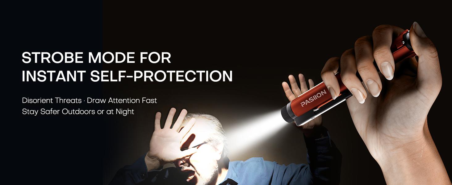 EDC Flashlight Rechargeable,800 Lumen Small Flashlight with Magnetic Clip & Base, 11 Modes LED Flashlight,Glass Breaker&Bottle Opener, USB-C Flashlight for Working,Home and Emergency