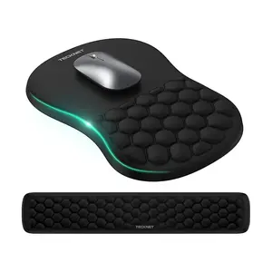 TECKNET Ergonomic Mouse Pad with Wrist Rest, Soft Mousepad with Massage Design