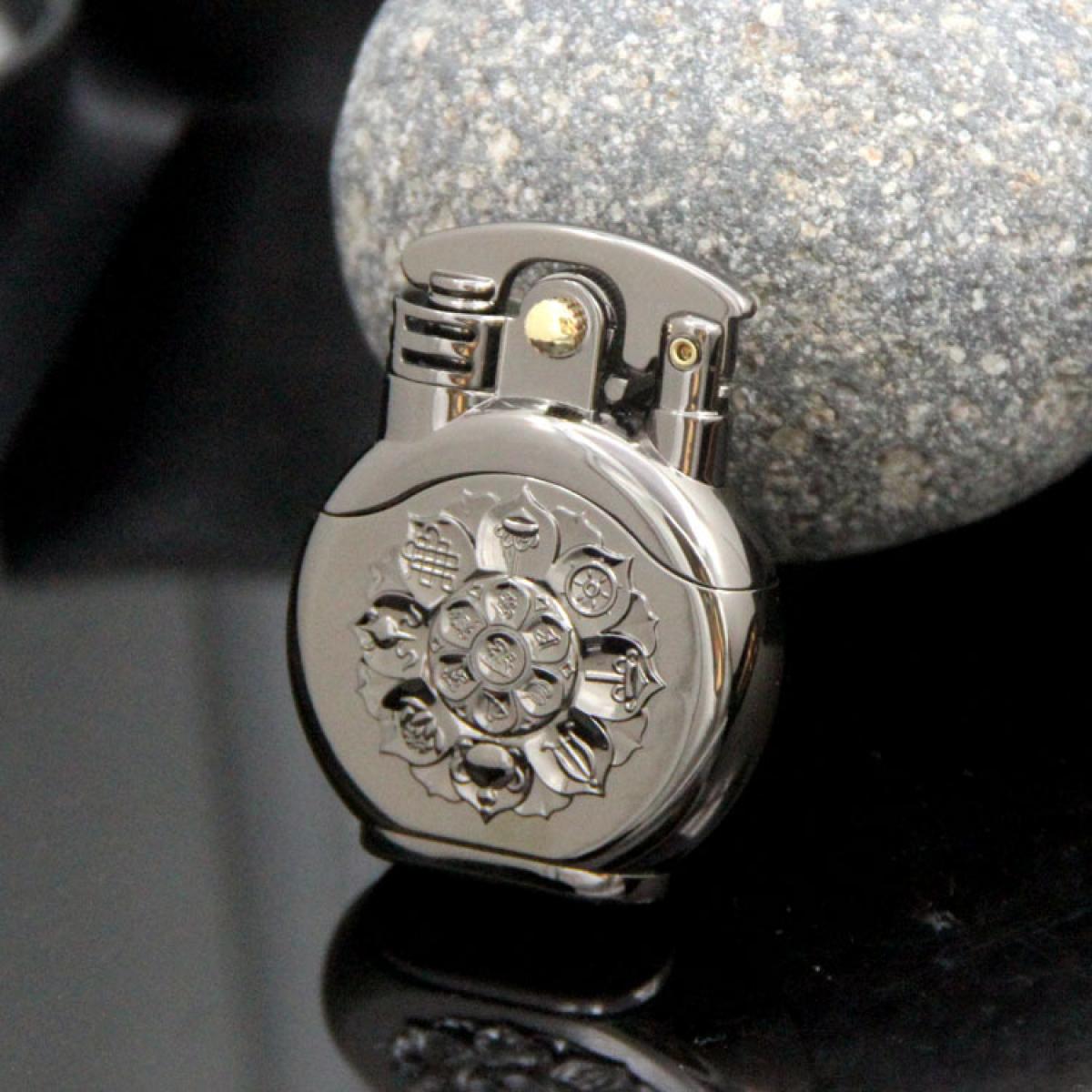 Vintage Cool Lighter, Old Fashioned Liquid Lighter, Creative Lucky Rocker Switch, Lucky Wheel Rotating Disk Decompression, Can Be Added Fuel, Gift Box Packaging, Suitable For Smokers, Collection, Holiday Gifts, Daily Home Ignition, (Excluding Fuel)