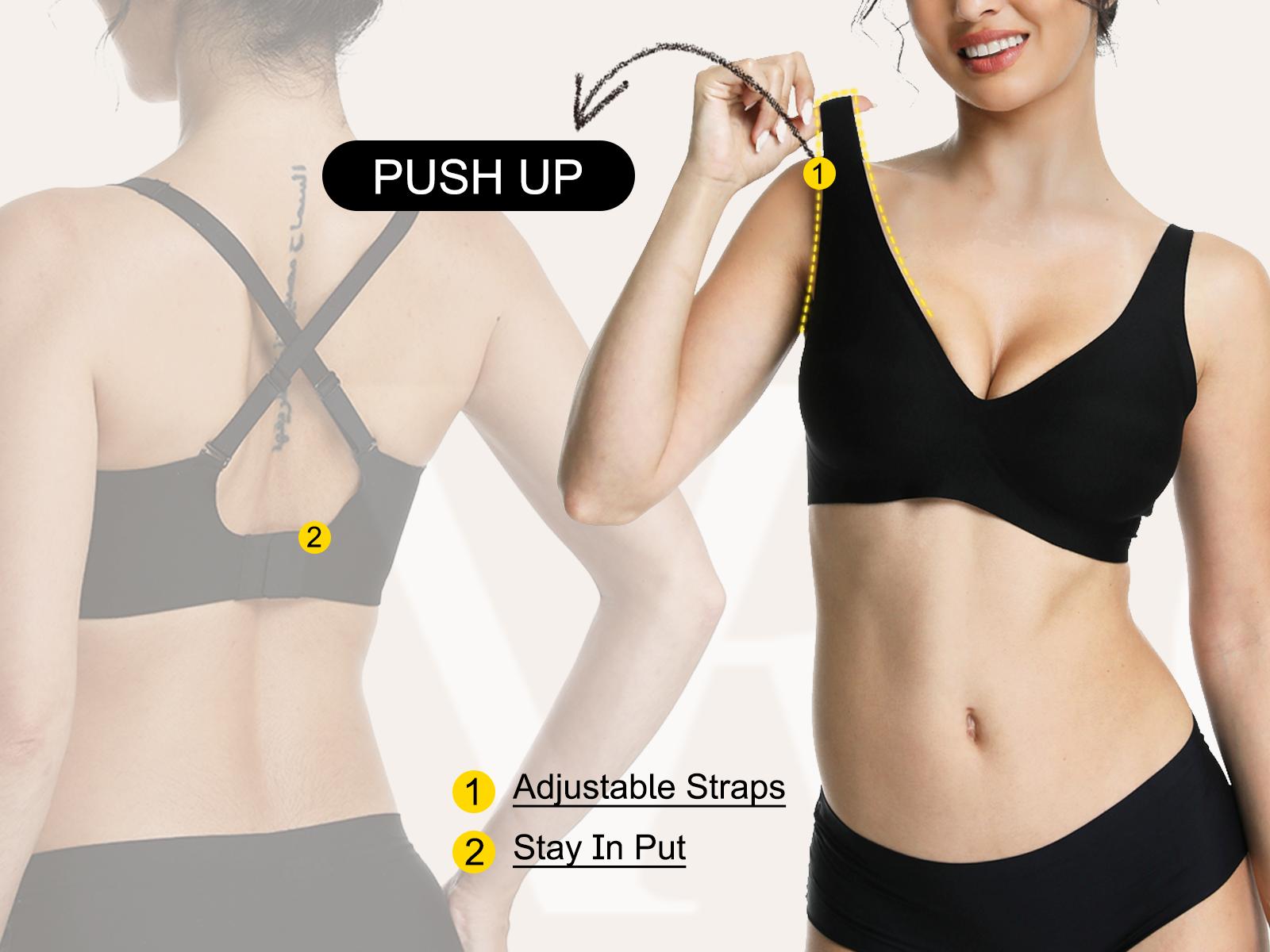 Womens Comfortable Wireless Bras Bralettes  Tshirts Bras Deep V Everyday Bras plus size bra   Plunge Bralette Comfortable support