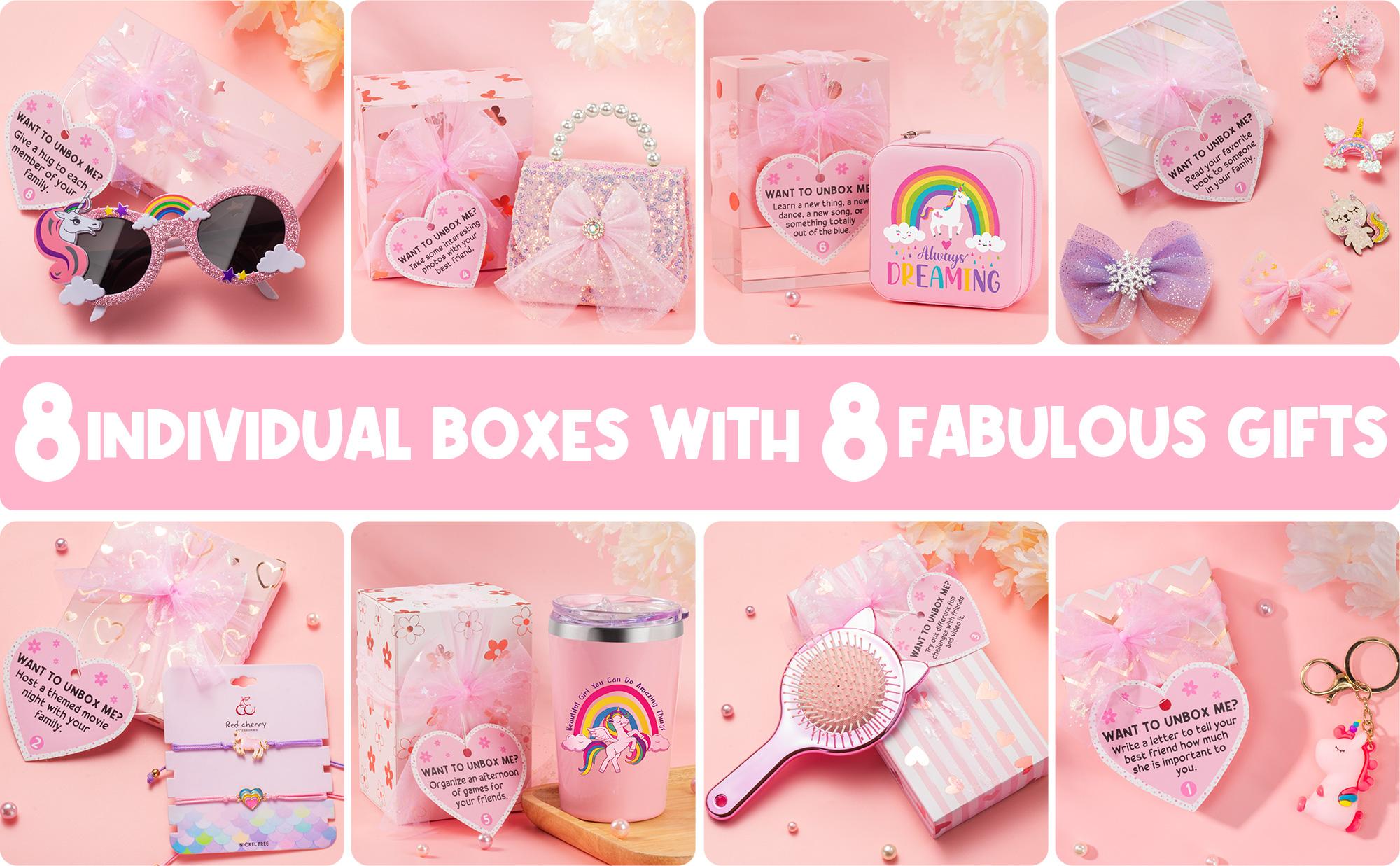 Unicorn Easter Gifts Basket Set with w/Positive Affirmation Cards & Empower Challenge , Unicorn Toy Classroom Exchanges gifts Birthday Gift for Daughter, Niece, or Friend