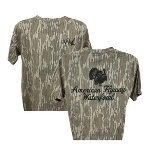American Flyway Waterfowl AFW Outdoors Turkey Mossy Oak Tee - Fitted Short Sleeve Crew Neck Top for Men in Original Polyester Blend for Summer Outdoor Use Soft Rayon Stretch Cotton Casual Crewneck Stylish Tshirt (3)