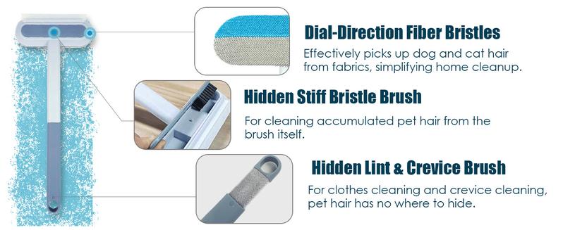 Pet Hair Removal Tool,Cat/Dog Hair Remover with Extra long Handle,Cat Lint Squeegee for Furniture,Carpet,Clothes, Bedding,Car,Window