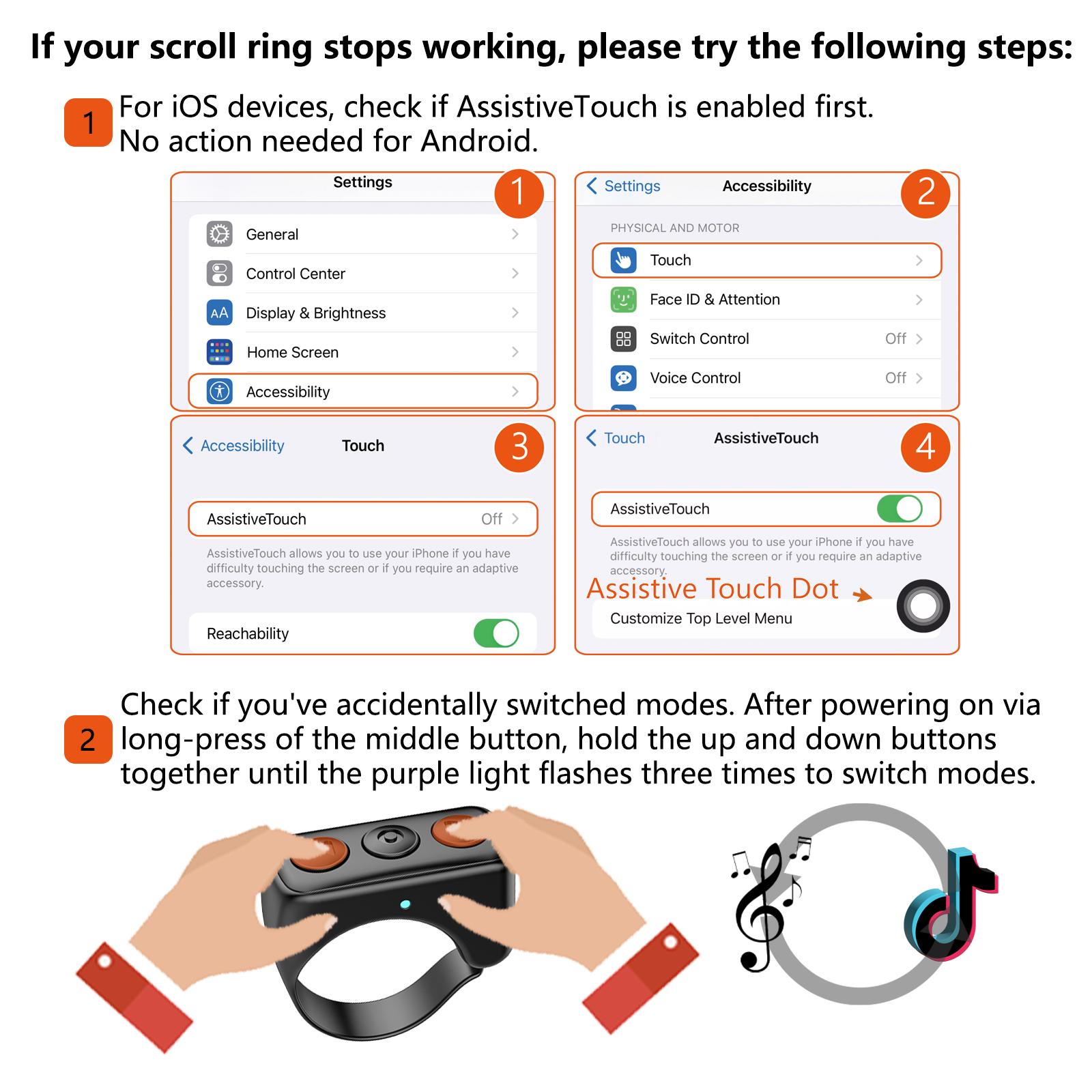Xring Scrolling Ring Remote Control Scroller Page Turner,Bluetooth Selfie & Video Recording Remote,Music Control for iPhone,iPad,Android,Smartphone