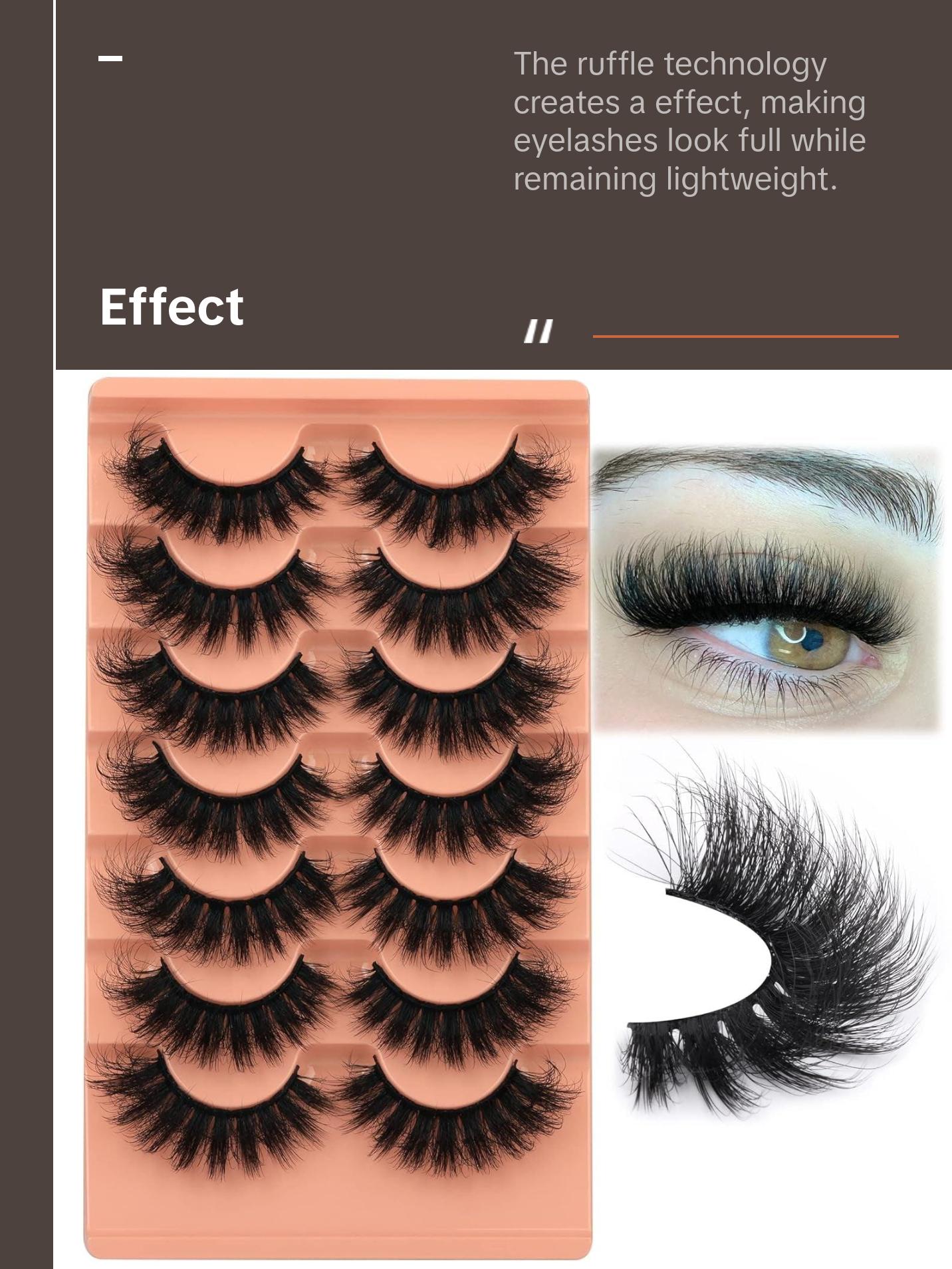 Mink Lashes Fluffy False Eyelashes 7 pairs