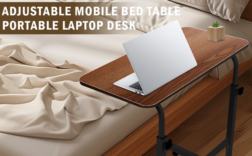 Mean Yeah Mobile Standing Desk, Laptop Desk Height Adjustable, Rolling Standing Laptop Desk with Wheels, Ergonomic Sit-Stand Workstation, for Home Office