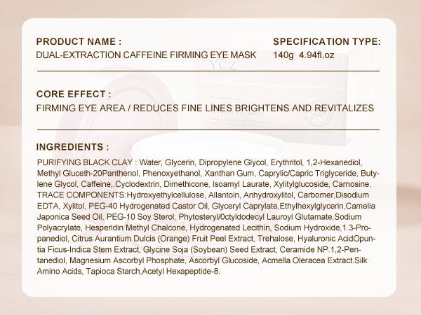 YCZ Dual-Extraction Caffeine Firming Eye Mask 60 Pieces | Target Puffiness, Dark Circles & Fine Lines for Smoother, Brighter Under-Eye Skin