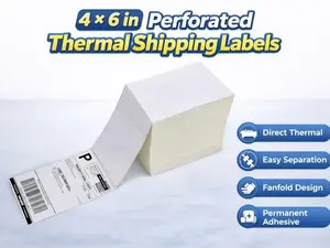 Perforated Thermal Shipping Labels – Direct Thermal Fanfold Labels with Permanent Adhesive