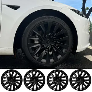 4pcs 18-inch Premium Full Coverage Hubcap Set, Durable ABS Wheel Covers, Compatible With 2024-2026 For Tesla Model 3
