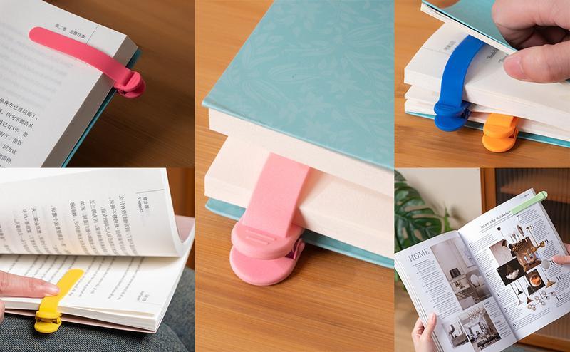 3pcs Silicone Automatic Bookmarks, Book Lovers Gifts forReading Women, Men, Kids, Readers, Unique Cute BookPage Holder Accessories, Stay in Place and Follow as YouRead