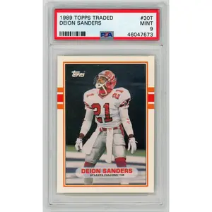 Deion Sanders 1989 Topps Traded Football Rookie Card RC #30T PSA 9 MINT