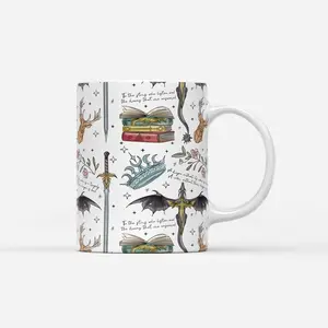 Fantasy Book Lover Mug, Fourth Wing Mug ACOTAR ToG Bookish Gift, Velaris Night Court Romantasy Dragon Mug for Readers and BookTok Fans
