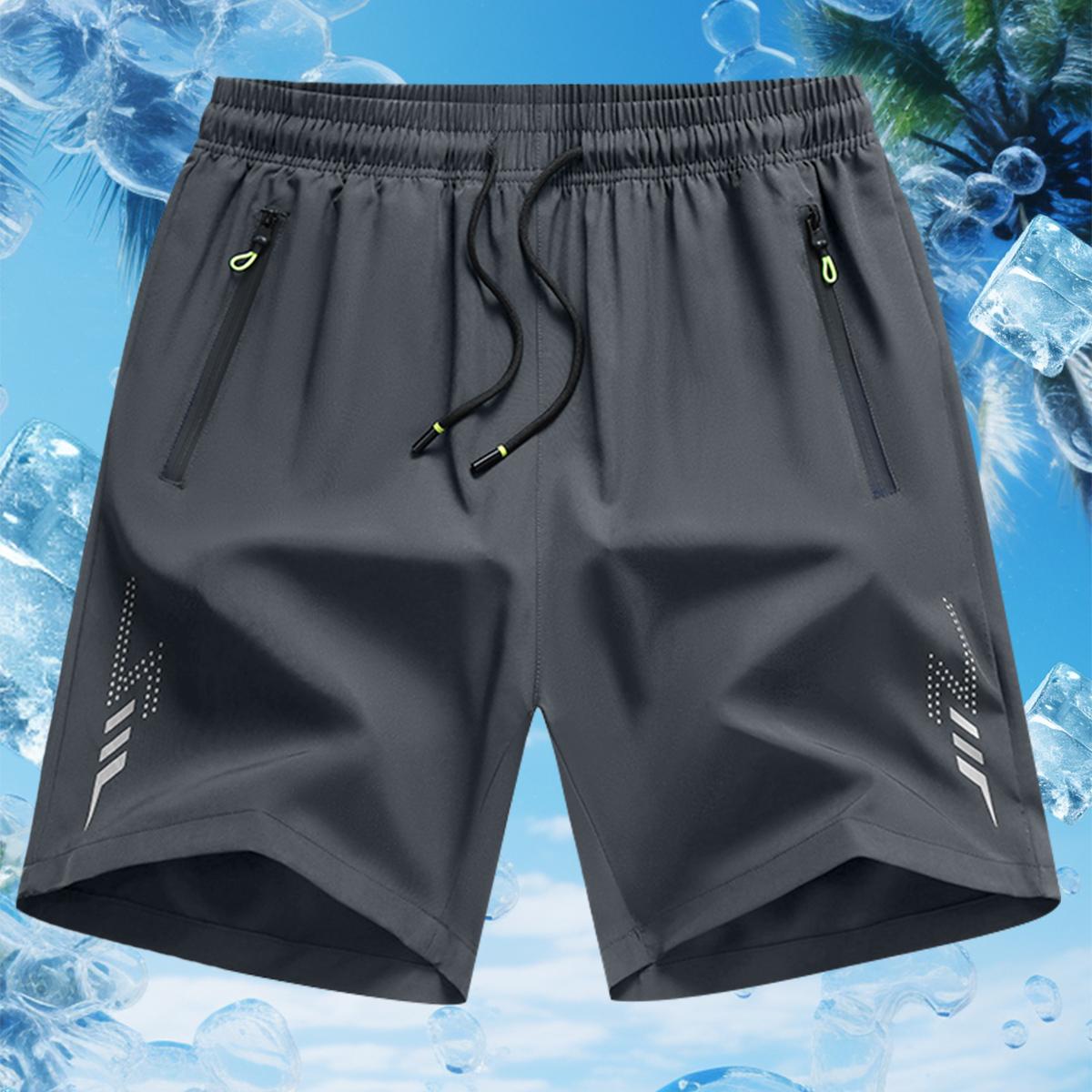 Men's Sports Casual Shorts Quick Dry Slight Stretch Breathable Shorts, Regular Fit, Zipper Drawstring, Perfect for Casual Everyday Wear workout gear