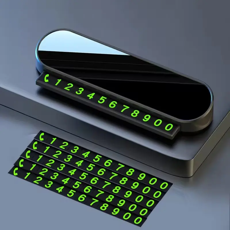 Magnetic Car Phone Number Plate Fluorescence Temporary Vehicle Parking Card Hidden Plates Car Park Stop Multiple Number Parking Gadgets