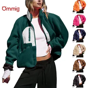 Ommig Womens Fuzzy Fleece Jacket Long Sleeve Winter Short Coats Warm Button Down Sherpa Fleece Jackets Shacket