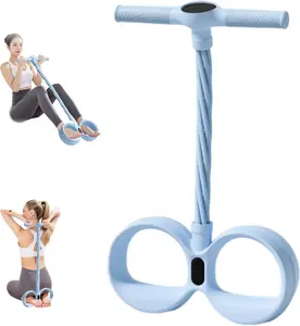 2026 New Smart Foot Pedal Puller, 6-Tube Elastic, Natural Latex Resistance Rope, Suitable for Abdomen/Waist/Arm/Leg Stretching and Shaping Training, Pilates, Yoga, Fitness Shaping, Christmas gifts &Valentine's Day gifts