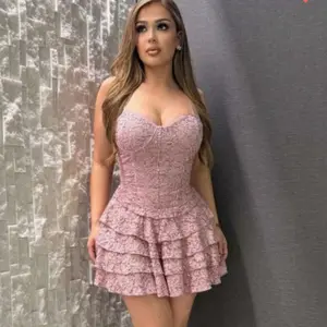 apless Lace Mini Dress