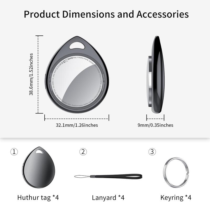 [Valentine's Day] Tukio Tx01 GPS Tracker(iOS Only) for Cars & Pets -Mini Clear Design, Weatherproof Case, Anti-Lost Device, Works with Apple Find My (iOS Only), No Monthly Fees, IP67 Waterproof, Replaceable Battery Remote