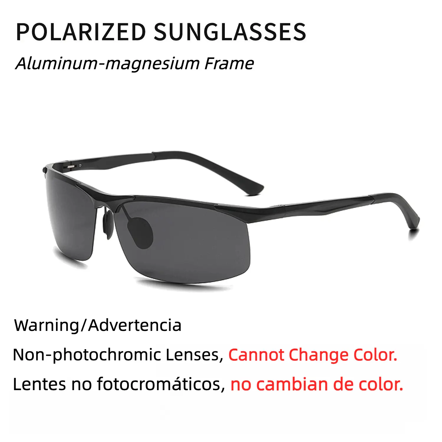 2.0 Black and Gray Polarized Sunglasses