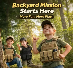 Kids Camo Tactical Vest Breathable Durable Airsoft Role Play Multi-Pocket KidsTactical AirsoftKids KidsMilitary KidsCostume Woven Material Lifetime Products Foam Bumper