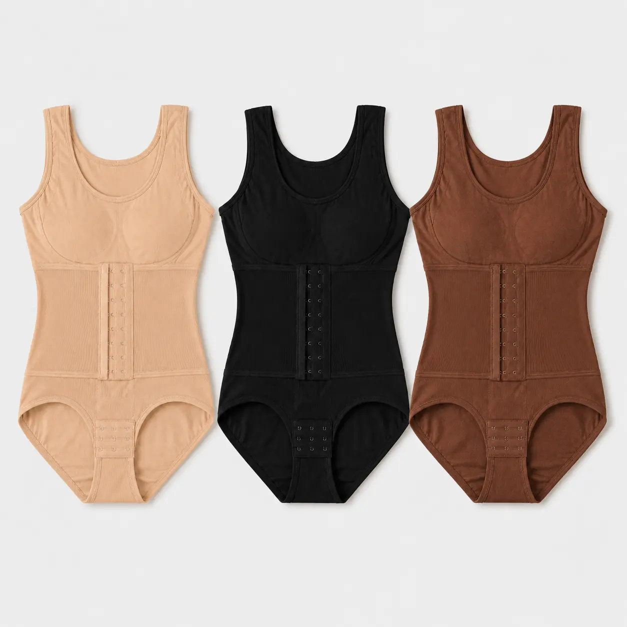Shapewear for Women Tummy Control Bodysuits Comfort Ultra Stretch Fabric Customizable Fit Breathable Mesh Design Comfortable Fit，（3-pack，2pack and 1-pack）, Basic, Scoop Neck
