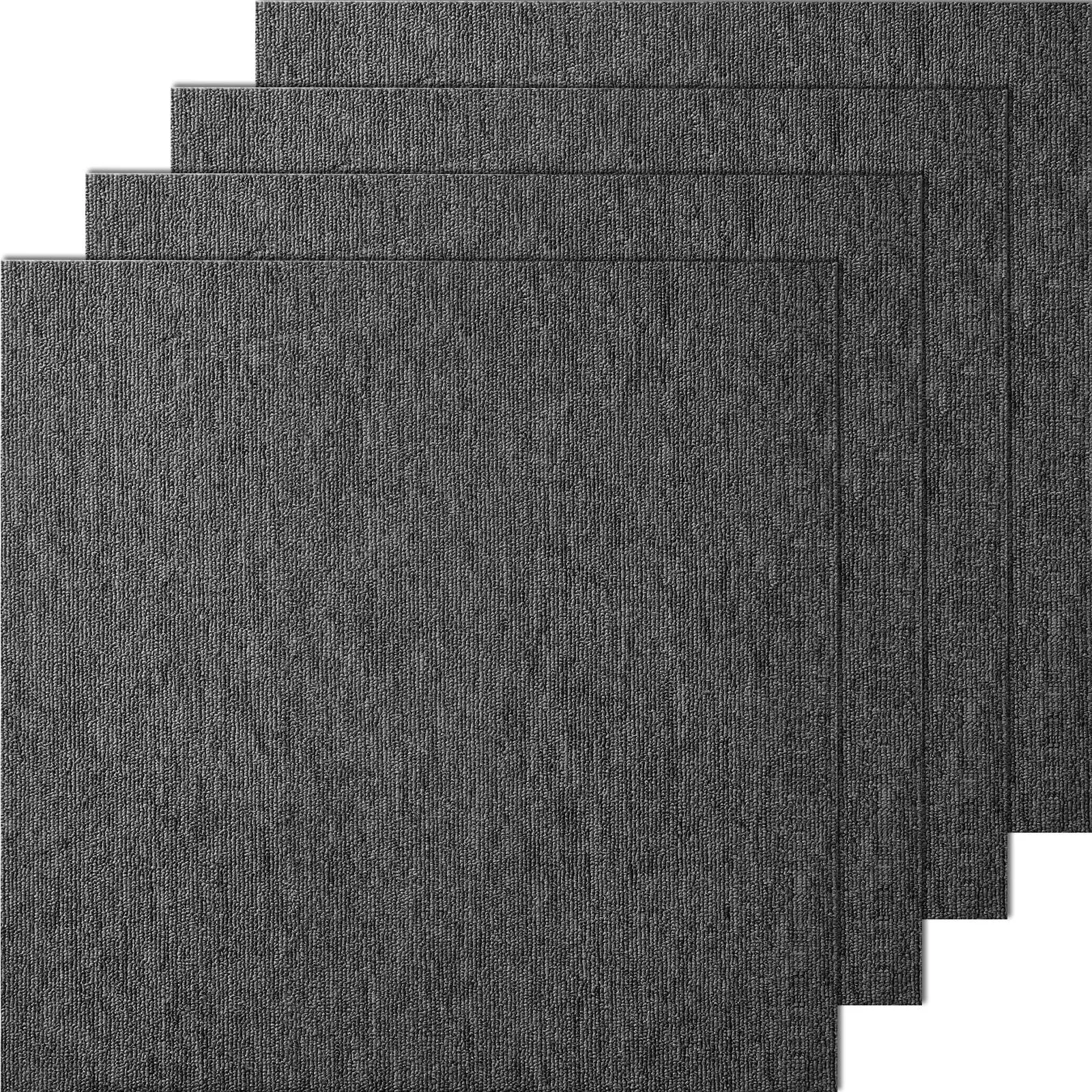 【SummerFinds】VEVOR Carpet Tiles Reusable,  , 20"x 20" Carpet Squares With Padding Attached, Soft Padded Carpet Tiles, Easy Install DIY for Bedroom Living Room Indoor Outdoor (20 Tiles, Dark Gray)