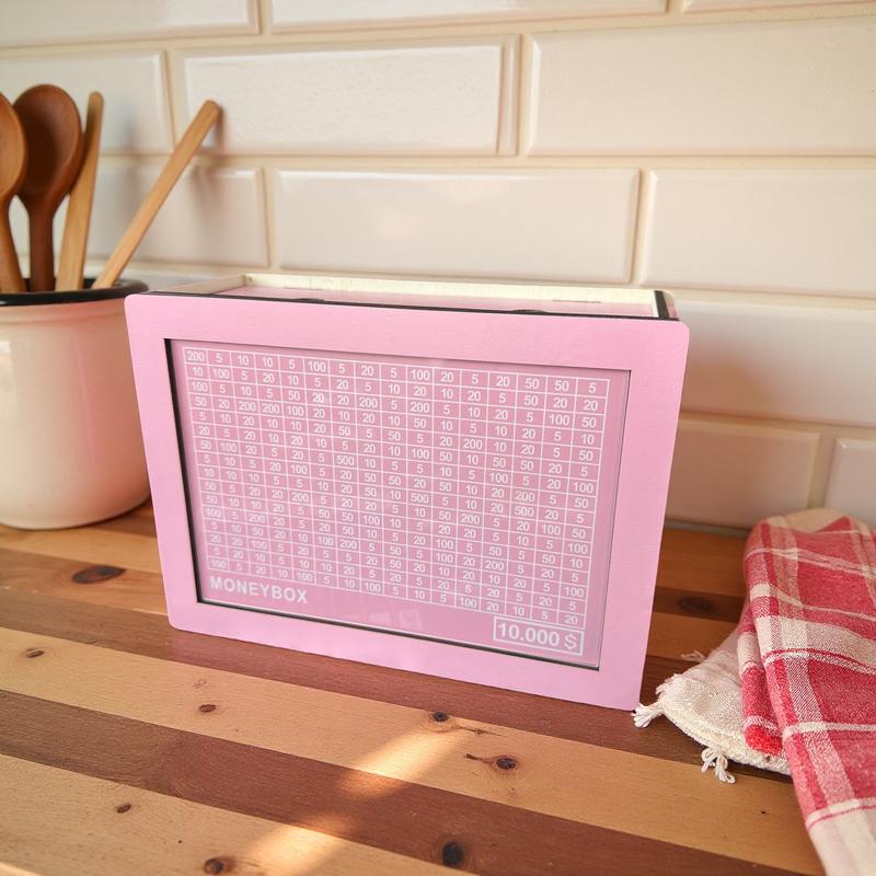 MONEYBOX Wooden - eco-friendly [biodegradable] box | Eco-friendly, sustainable design | Save up to $10,000 | stylish sturdy box | perfect for budgeting, financial planning and goal setting | perfect for teens, adults and families