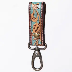 American Darling ADKR210K Hand Tooled Carved Genuine Leather Keyring