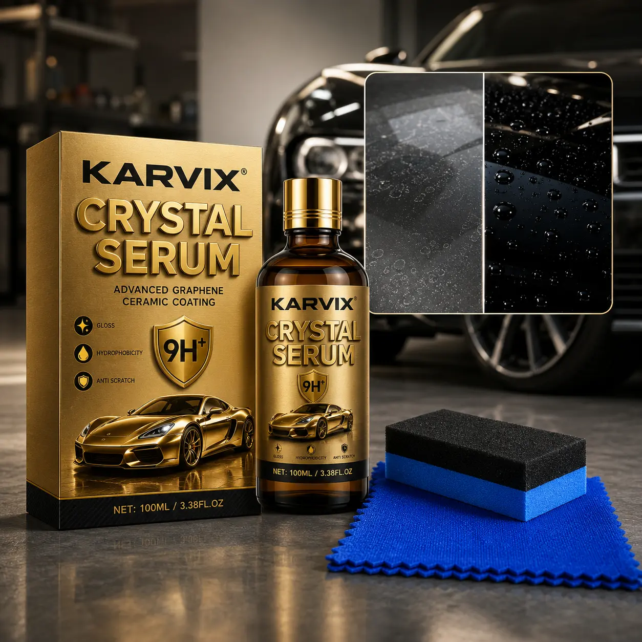 Advanced 9H Graphene Ceramic Coating Automobile Protective Coating Agent Automotive Detailing Product Car Light Crystal of Paint Gloss Long Lasting Car Protection Gloss Hydrophobicity Anti Scratch