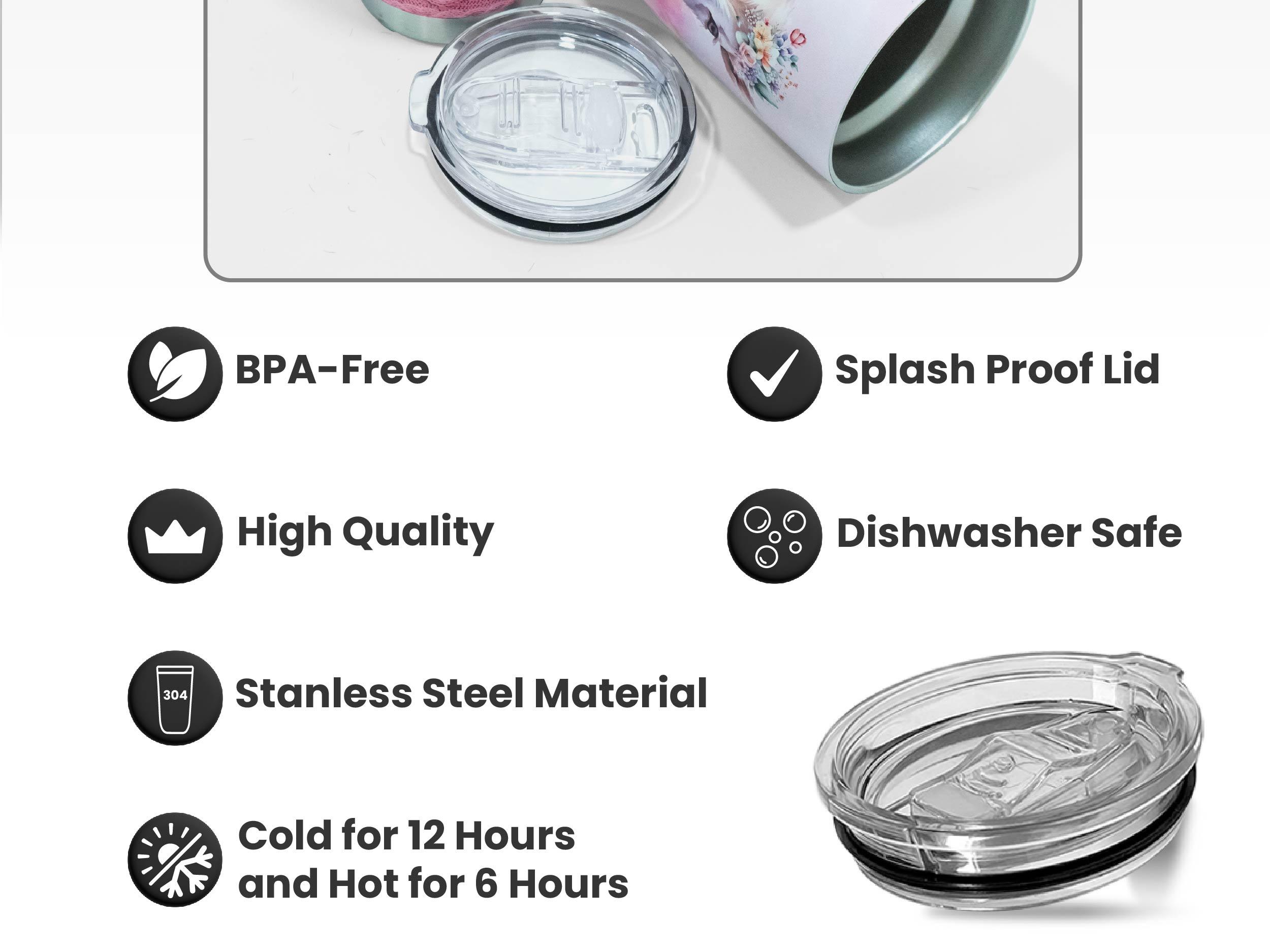 Sandjest Animal 20oz Iced Coffee Tumbler with Lid, Insulated Stainless Steel Reusable Travel Mug Drinkware, Cup Holder Friendly, Holiday Gift