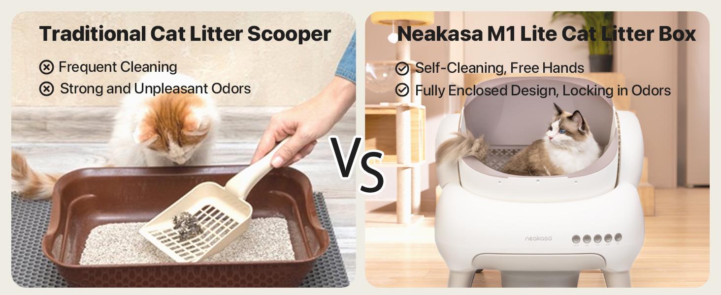 M1 Lite Open-Top Self Cleaning Cat Litter Box, Automatic Cat Litter Box with APP Control, Safety Protection, 1 Roll Waste Bag Litterbox Litterbox M1 Lite Open-Top Self Cleaning Cat Litter Box, Automatic Cat Litter Box with APP Control, Safety Protection, 1 Roll Waste Bag Litterbox Litterbox