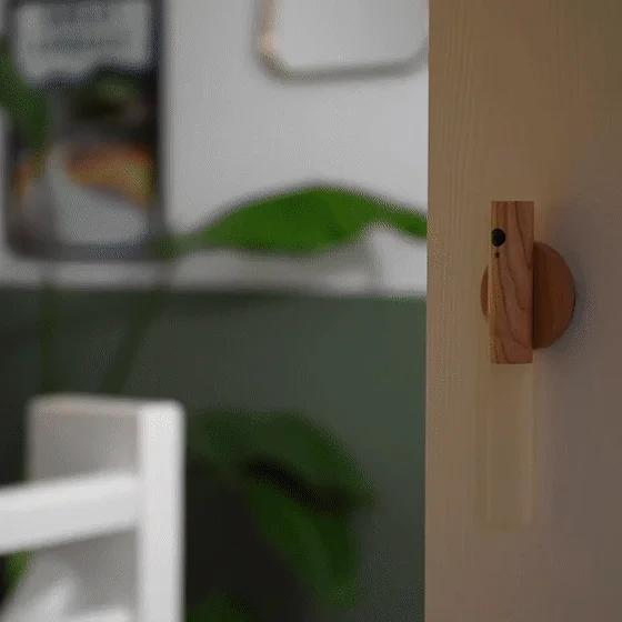 Hokolite Rechargeable LED Motion Sensor Closet Light in Wooden Texture with Magnetic Base for Easy Installation and Non-Glaring Design Modern Decor Smart Home