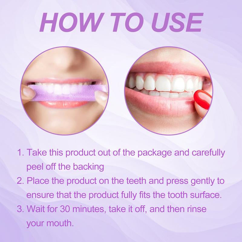 Purple Whitening Strips by Oralhoe 2026 - 7 to 21 Days Fast Results, Peroxide-Free & Enamel-Safe for Sensitive Teeth