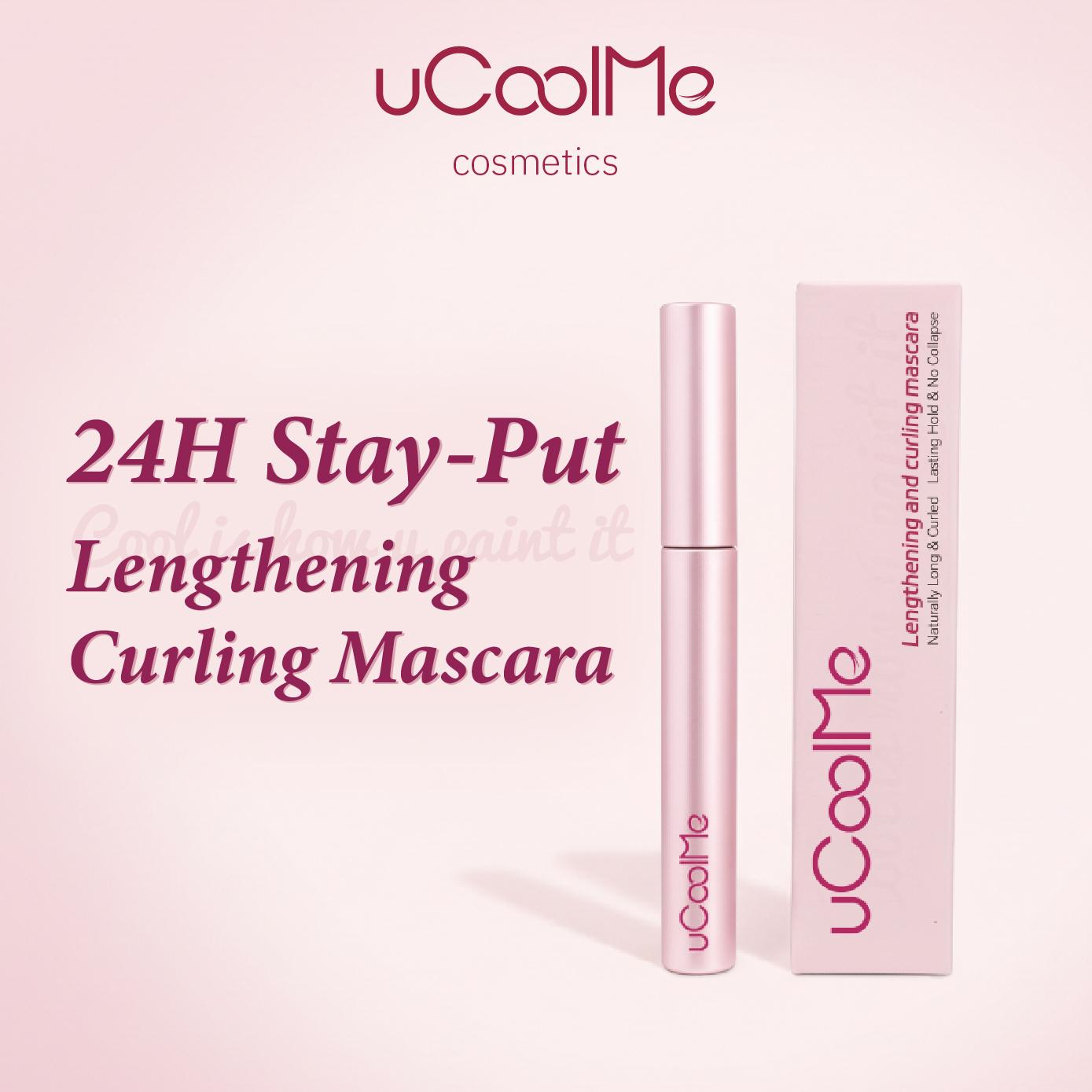 uCoolMe Lengthening and Curling Mascara 3D Eyelash Iron Magic Wand Mascara Black Long Lasting Waterproof Smudge Proof 24 Hour Wear Natural Extension Thickening Effect Ultra Fine Volumizing Makeup Cosmetics TikTokShopHolidayHaul